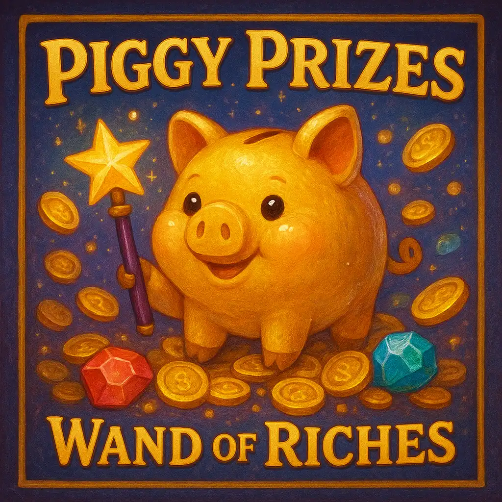 Piggy Prizes Wand of Riches slot game cover art