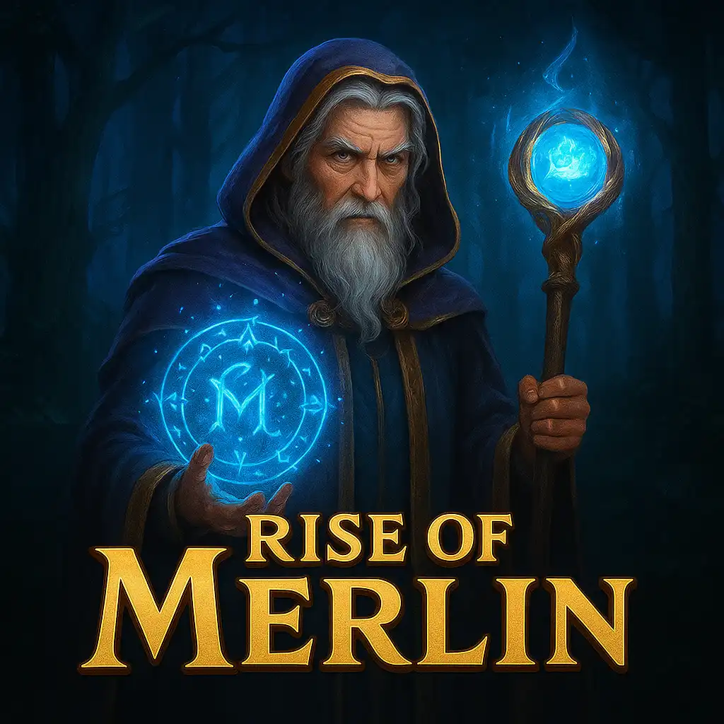 Rise of Merlin slot game cover art